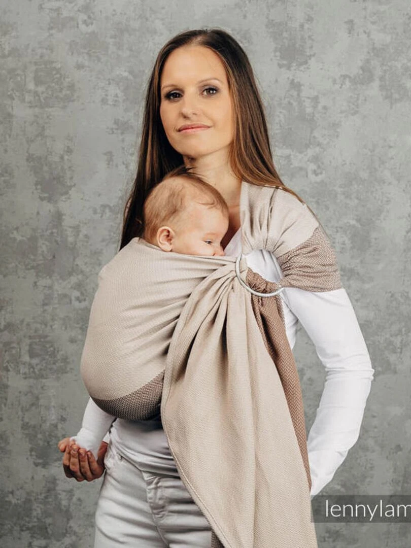 Porte Bébé Sling LITTLE HERRINGBONE CAFFE LATTE 1.8m Multicolore
