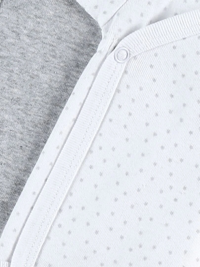 Set de 2 bodys croisés à manches courtes  clair/blanc   Noukie's   Gris