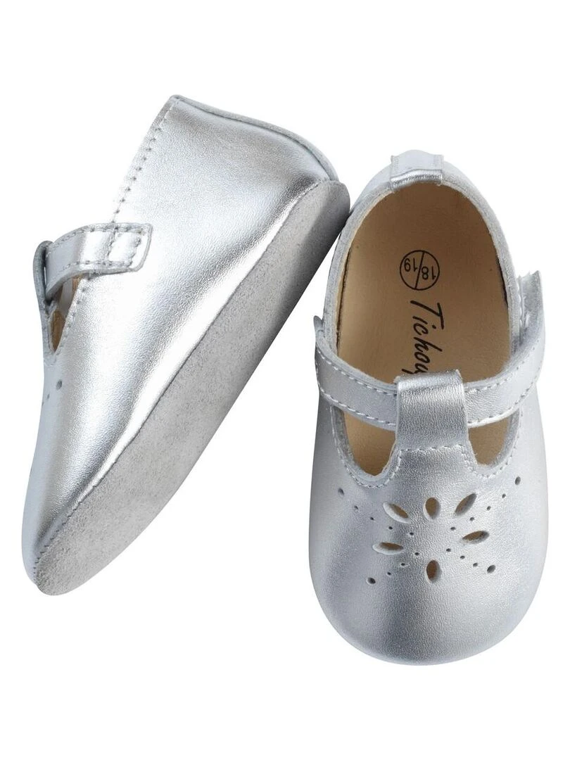 Salomé cuir souple gris métallique Gris