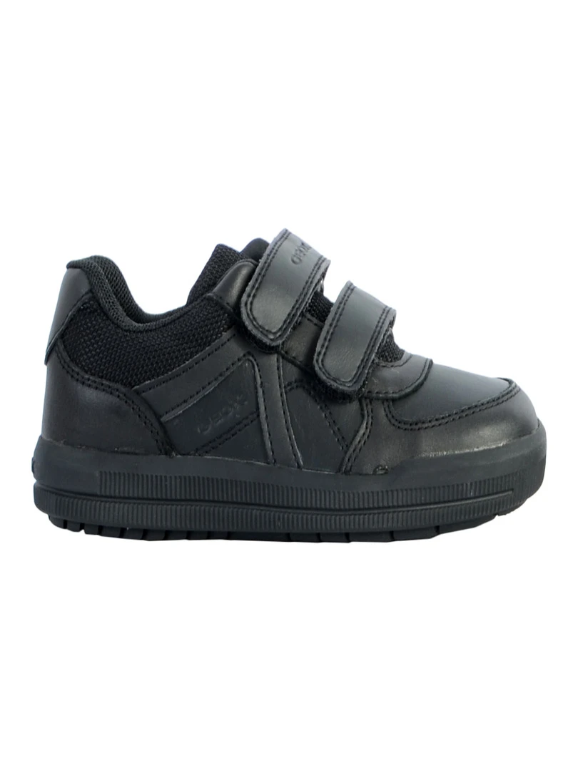 Basket Cuir Enfant/garçons Geox Arzach Noir