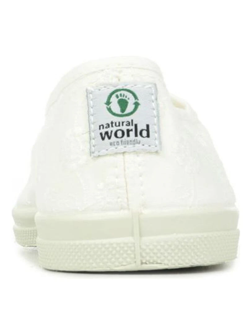 Tennis Lacet Natural World Ingles Bordado Tintado   Blanc