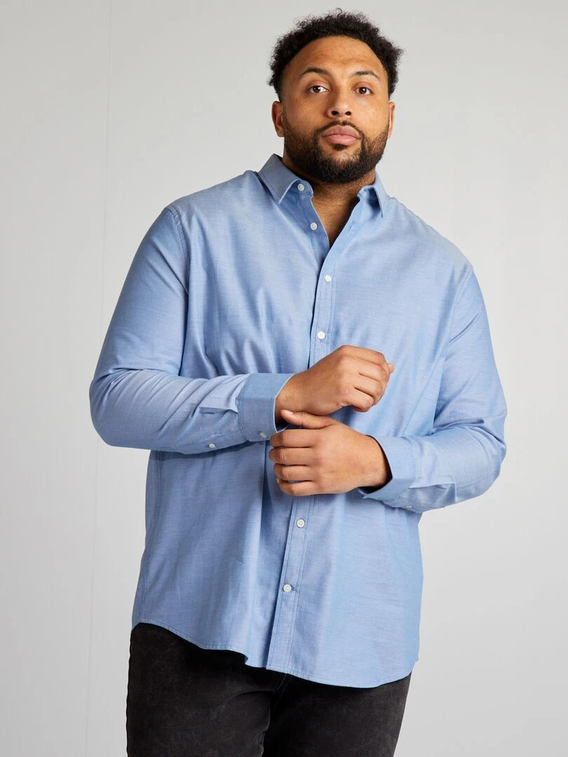 Chemise dobby Bleu