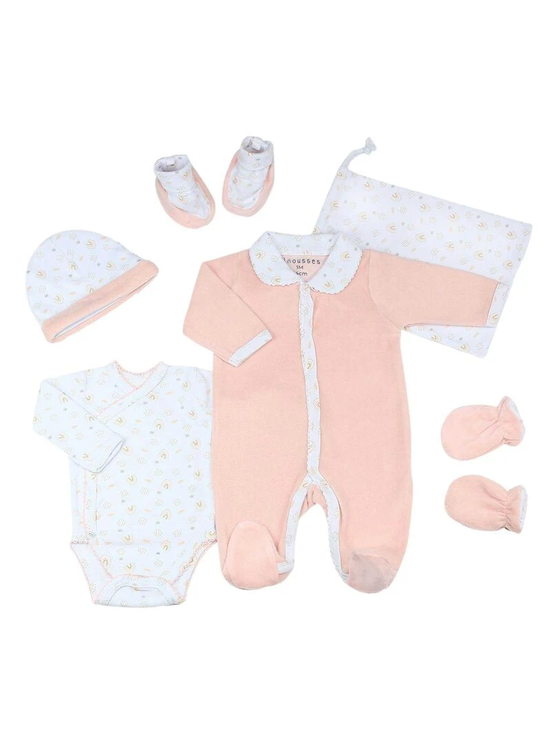 Kit naissance fille Oeko tex Rose