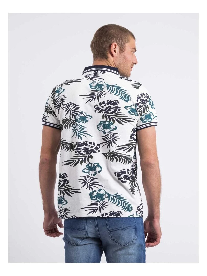 Polo manches courtes motifs PABANA Blanc