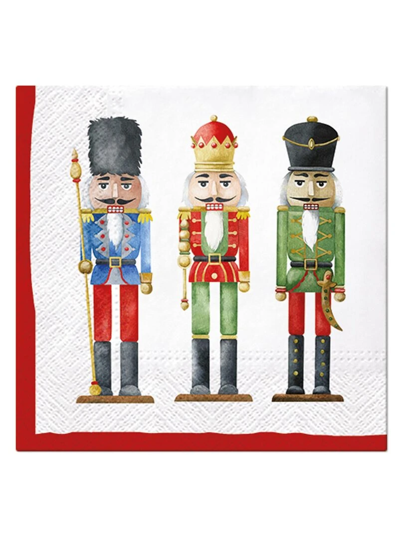 Lot de 20 serviettes en papier 33 x 33 cm Casse noisette Blanc