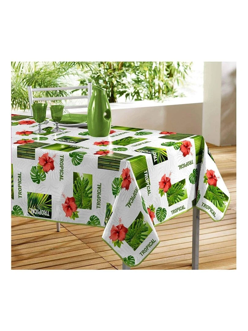 Nappe rectangle PVC Salvador blanc Blanc