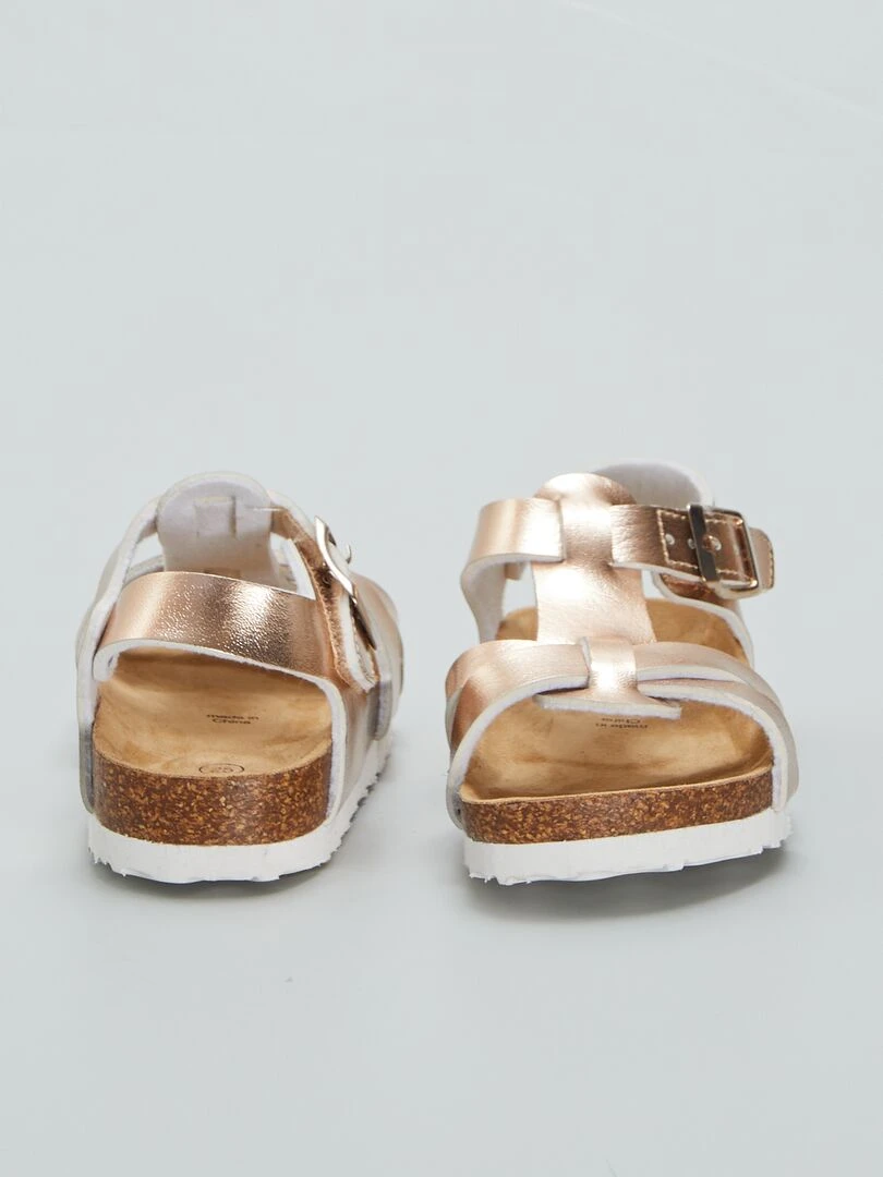 Sandales effet métallisé   Rose gold