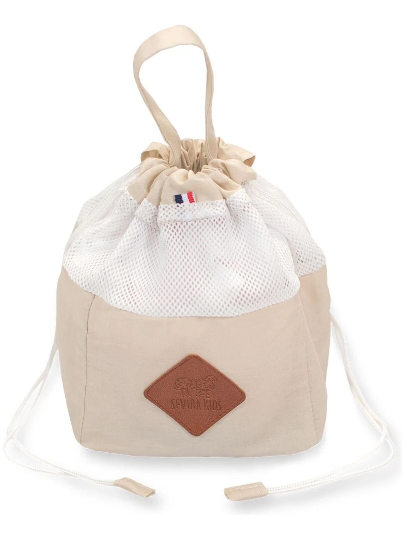 Pochon distributeur et ses 8 lingettes lavables Jeanne Beige