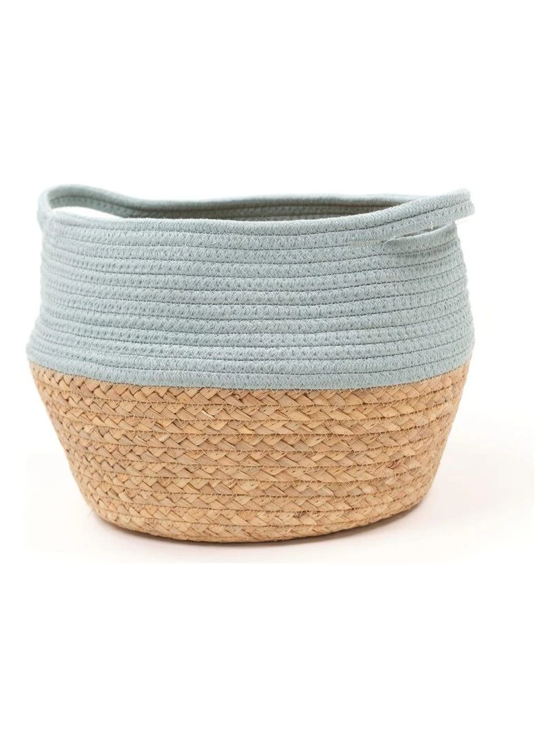 Panier rond tressé 'LA FACTORY' 'TODAY' Bleu céladon