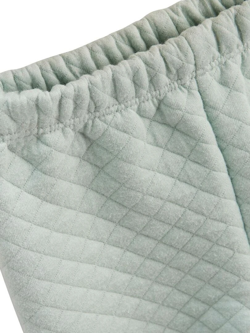 Ensemble bébé gilet et pantalon en coton matelassé Kimi   Ecru