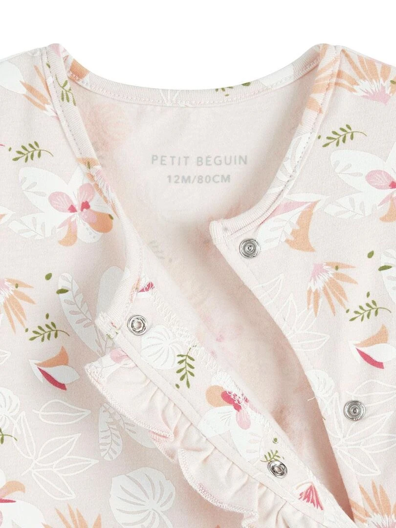 Pyjama bébé ouverture pressionnée Kalaoupe   Rose