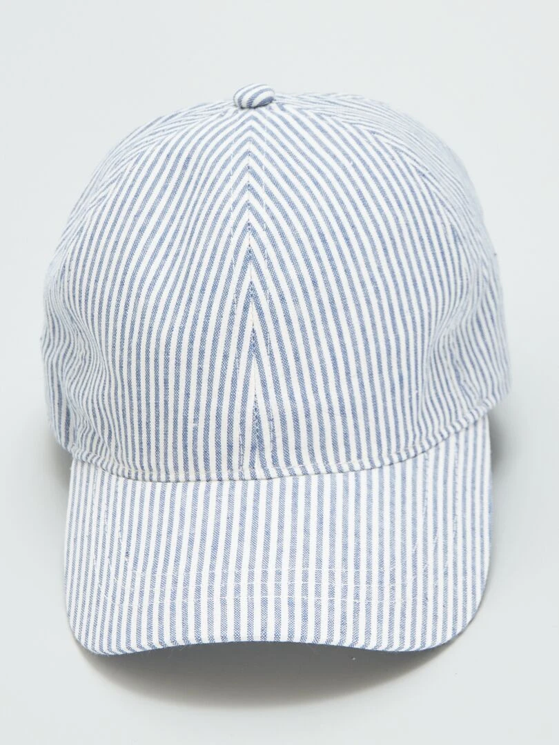 Casquette en toile rayée Bleu