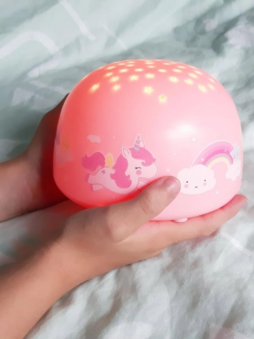 Veilleuse projecteur d'étoiles Licorne   Rose