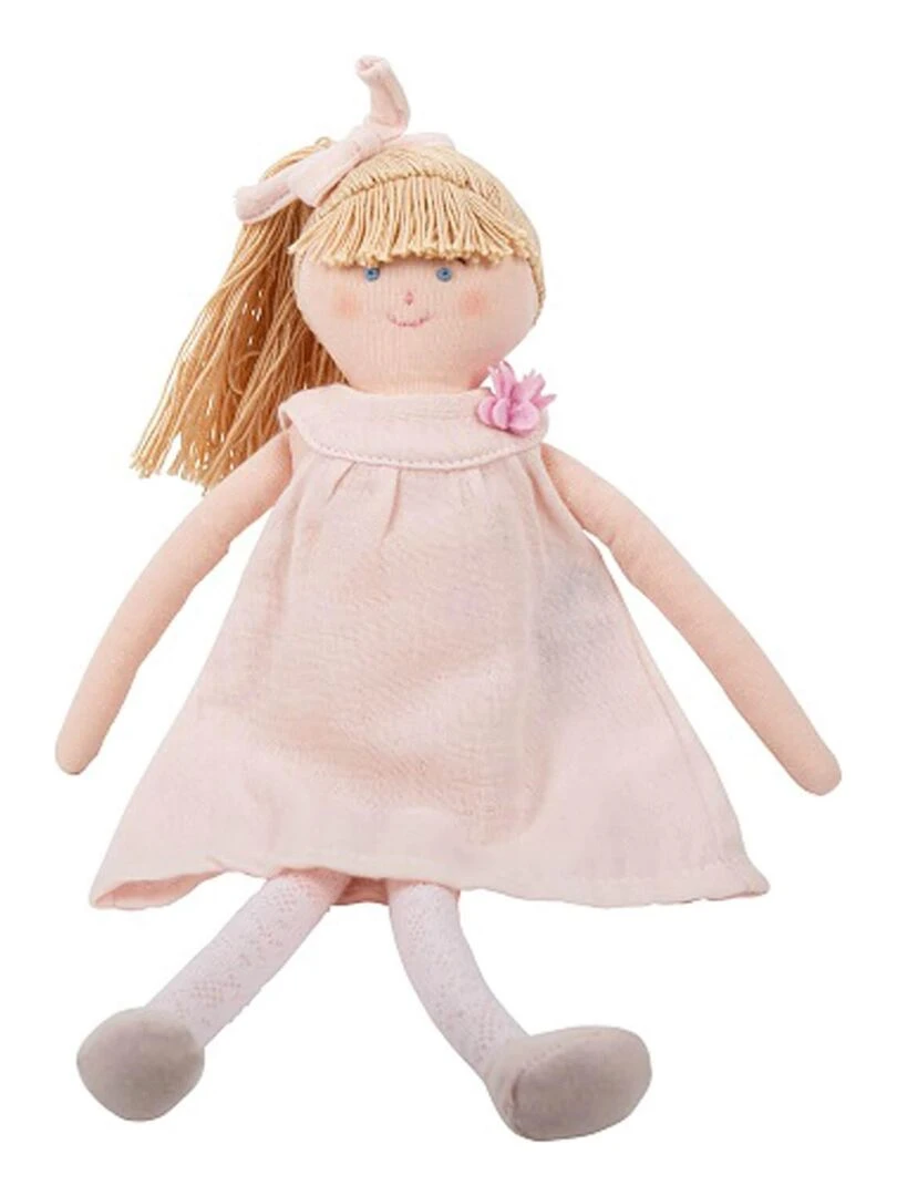 Poupée souple en lin rose poudré (30 cm) N/A