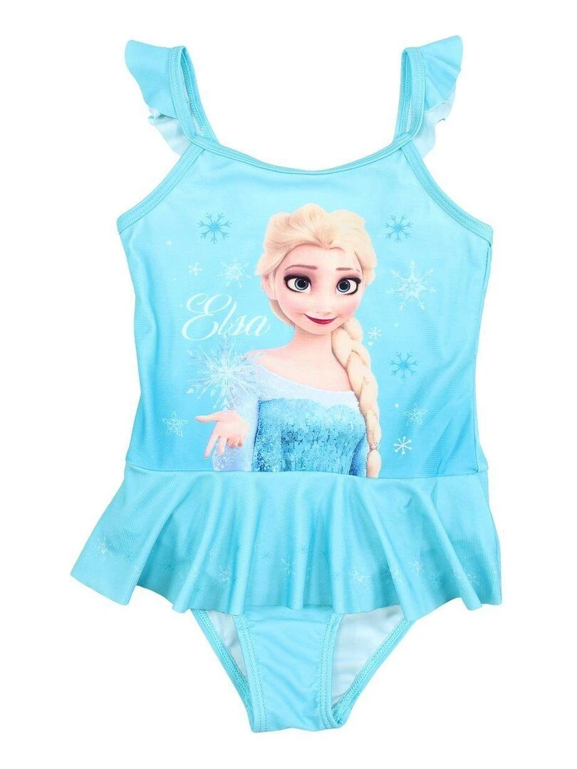 Disney Maillot De Bain fille imprimé La Reine Des Neiges Bleu