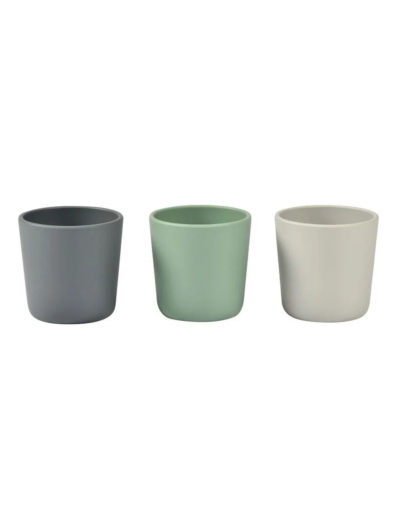 Lot de 3 gobelets en silicone grey/sage/velvet Vert d'eau