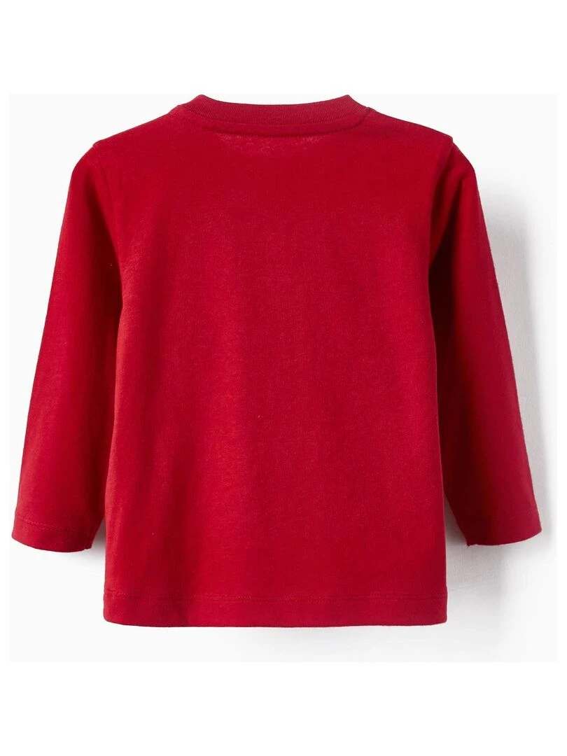 T shirt en coton pour bébé garçon 'Wonderful' manches longues NOËL Rouge