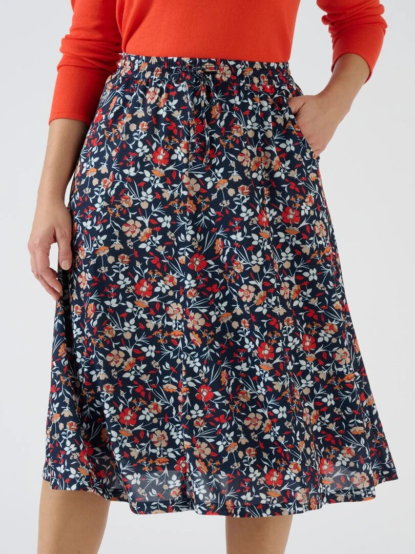 Jupe maille crêpe   Damart   Bleu marine