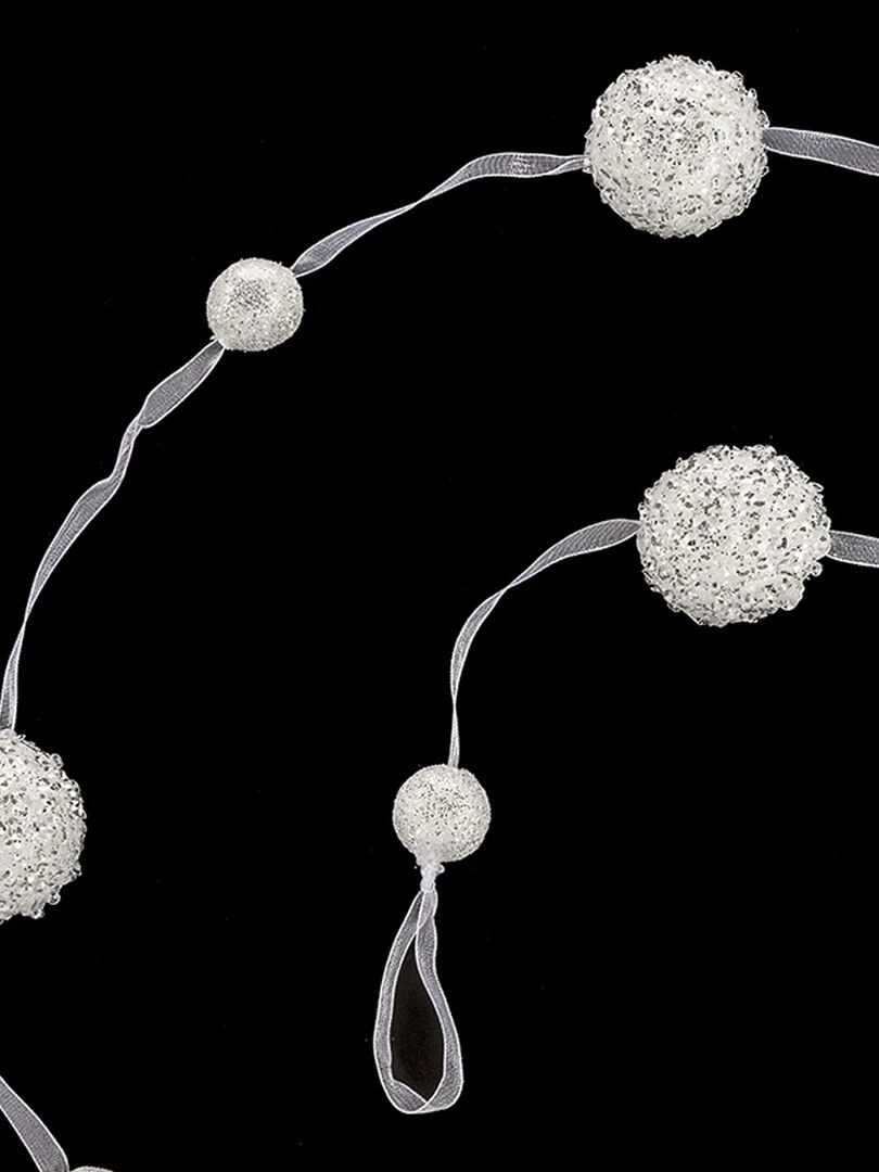 Guirlande de boules avec sequins et paillettes Blanc