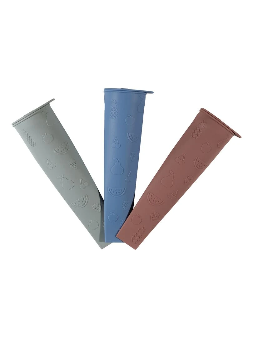 Moules à glace en silicone set de 3 Blanc Rouge Gris