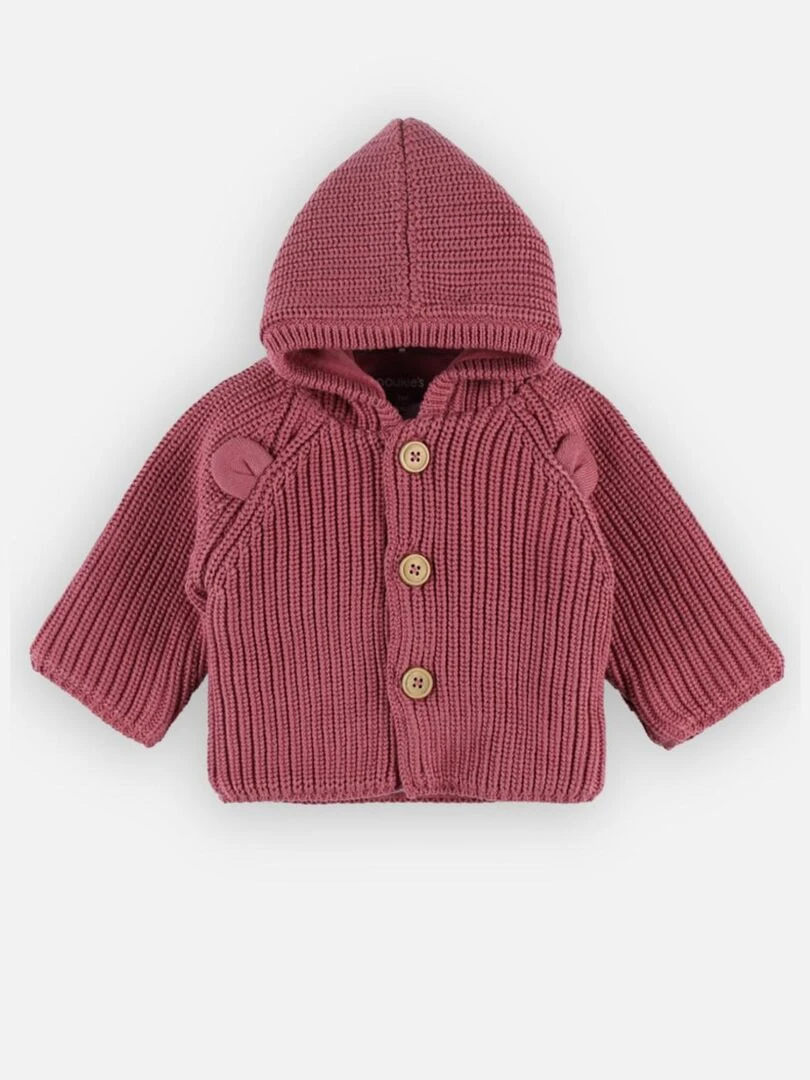 Mantelet en tricot lie de vin Noukie's Rouge