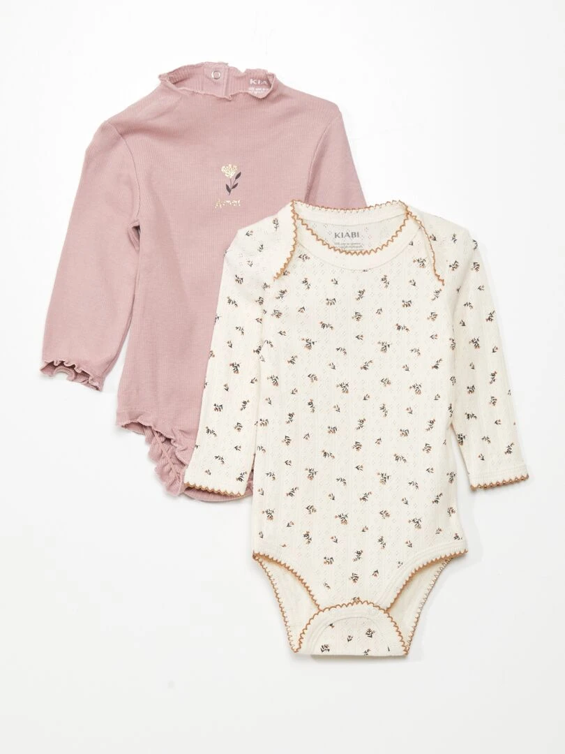 Bodies pur coton Blanc/rose