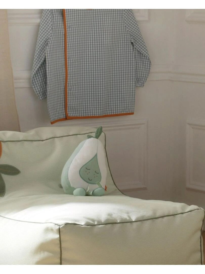 Doudou poire en coton blanc   SAUTHON   Blanc