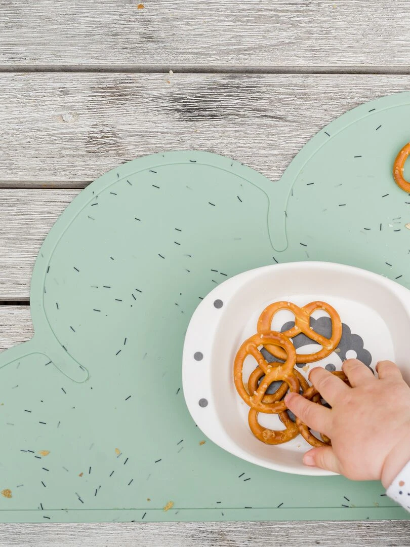 Set de table en forme de nuage en silicone arrose   Gris Vert