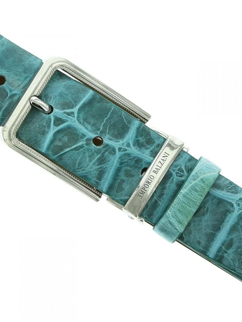 Ceinture cuir CROCO Vert