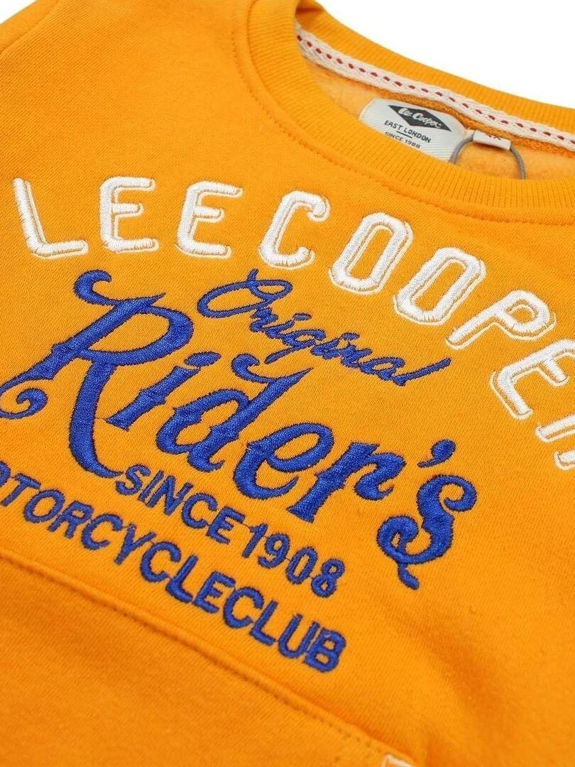 Lee Cooper   Sweat garçon imprimé logo en coton   Orange