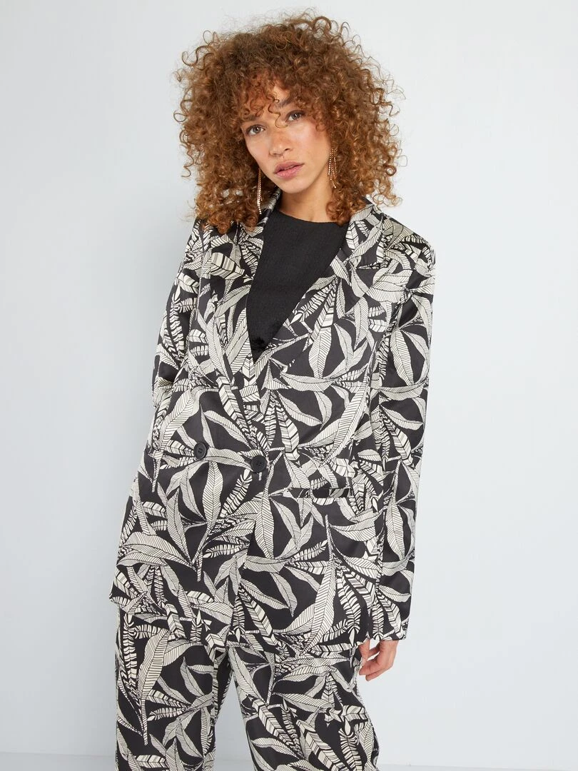 Veste tailleur satinée   Noir