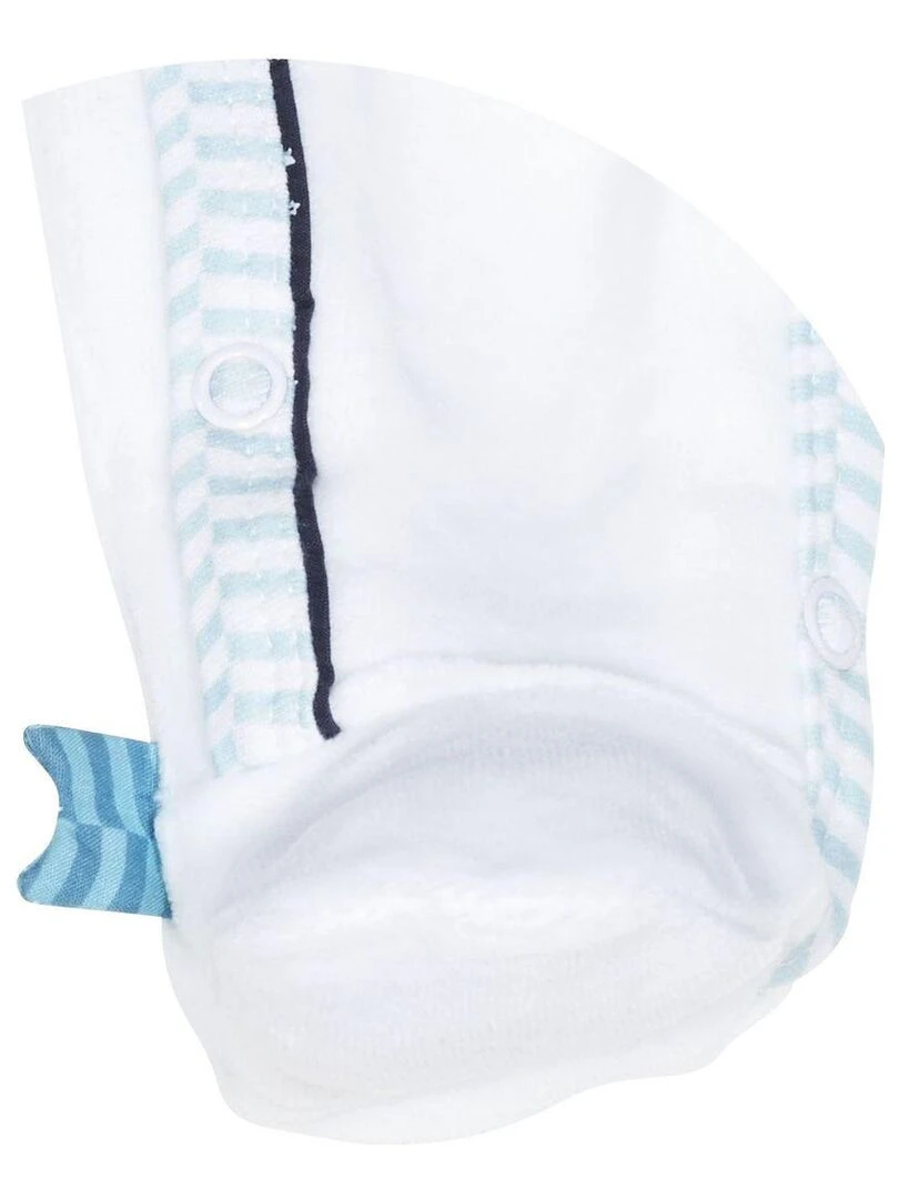 Pyjama bébé à manches longues en velours   SAUTHON   Blanc Bleu ciel