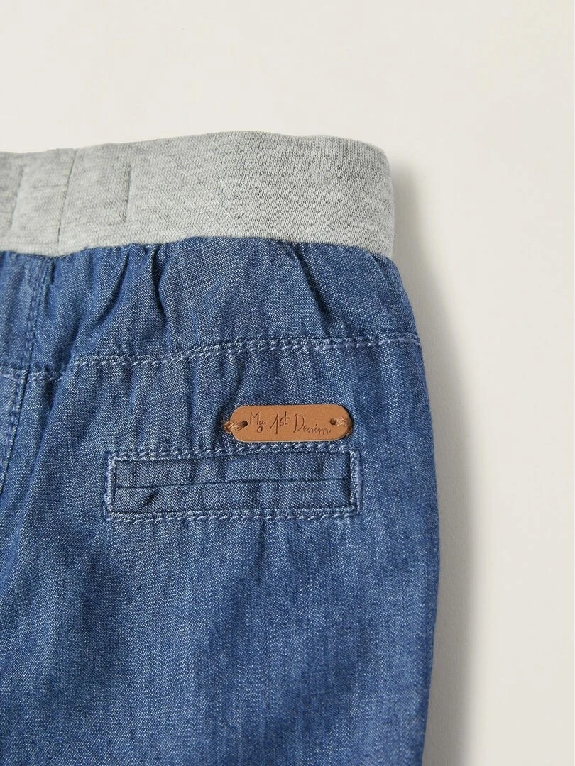 Jean en Coton avec Doublure en Jersey Nouveau Né  ESSENTIALS LINE   Bleu