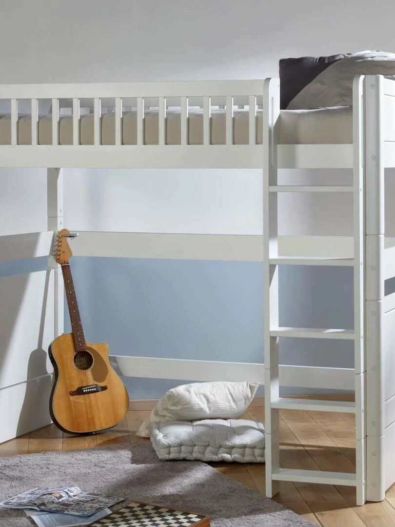 Pack lit mezzanine avec matelas Victoria   AKITEN RETAIL   Blanc Blanc