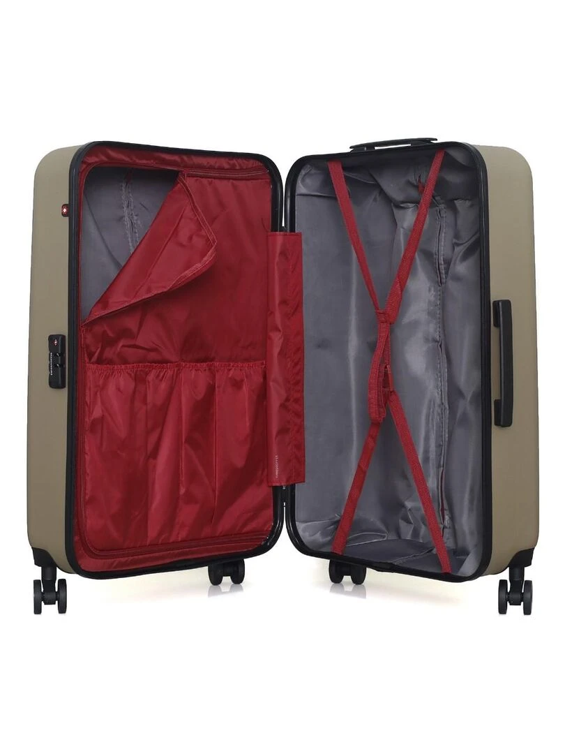 SWISS KOPPER   VALISE GRAND FORMAT ABS RÜTI 4 ROUES 75 CM   Beige
