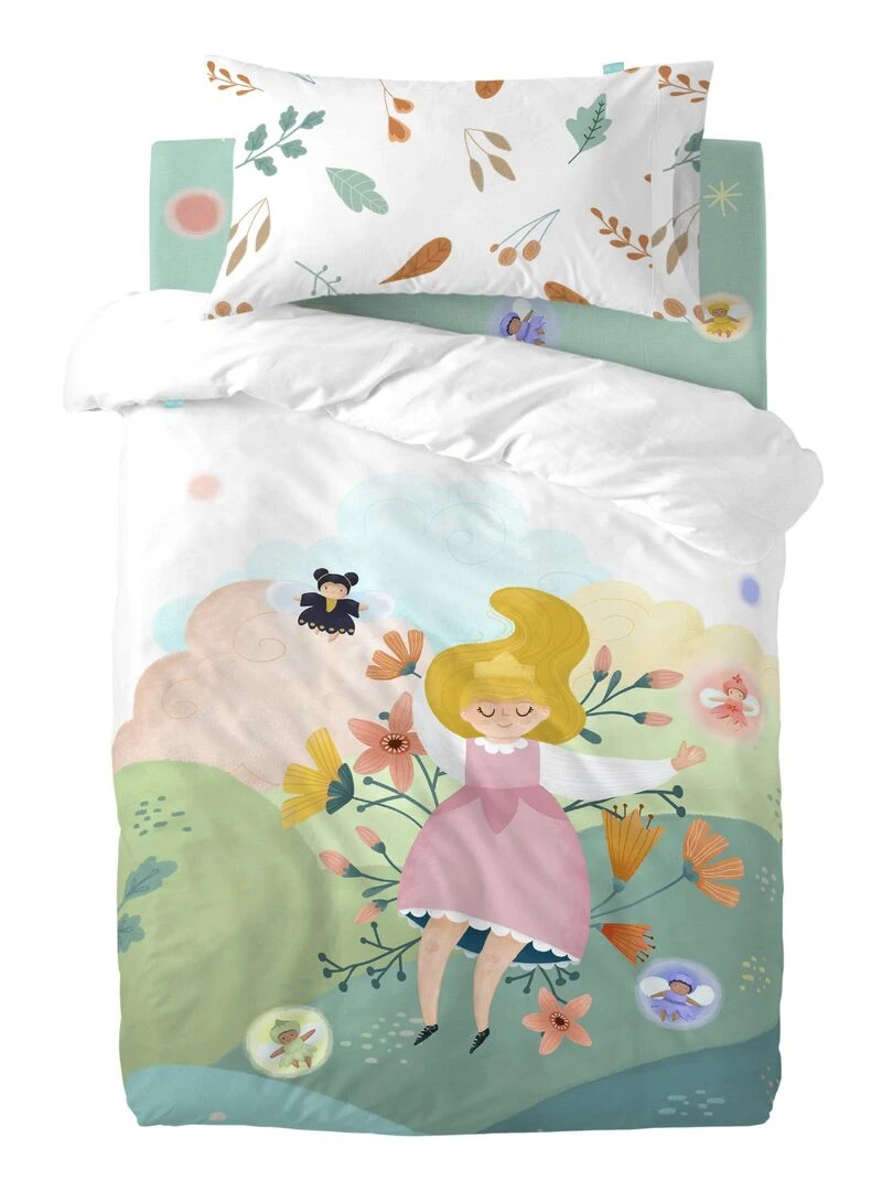 Parure housse de couette 2 pièces Dreaming "Happyfriday"   Blanc