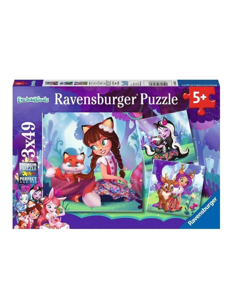 Puzzle 3 x 49 pièces : le monde merveilleux des enchantimals N/A