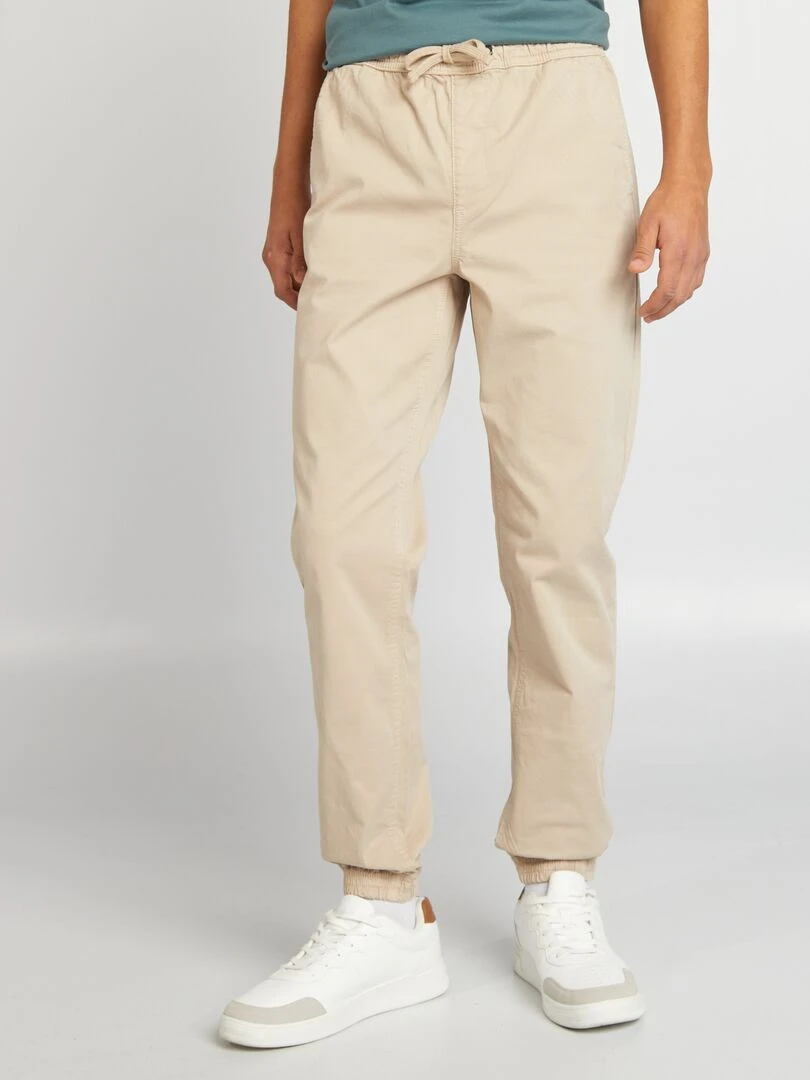 Pantalon esprit 'jogger' beige