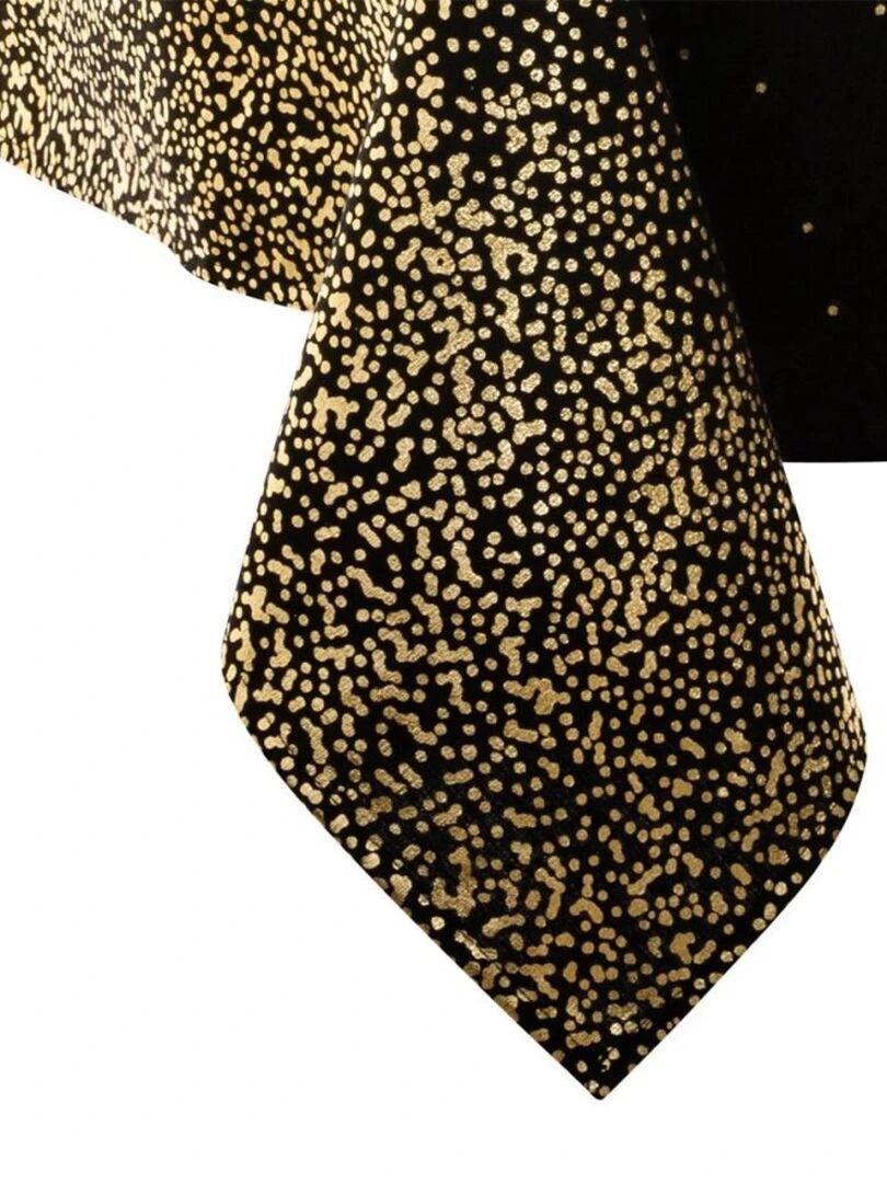 Nappe 140x240 cm Léopard noir et or Noir