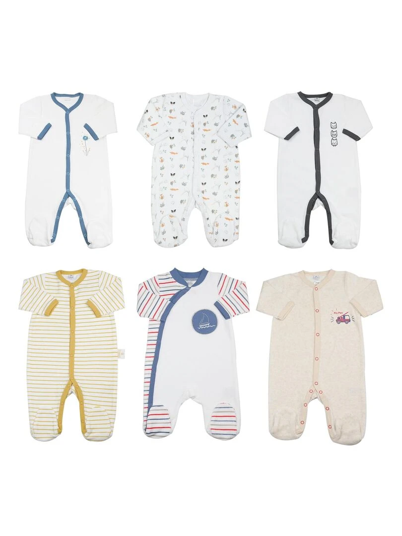 lot de 6 pyjamas bébé Blanc