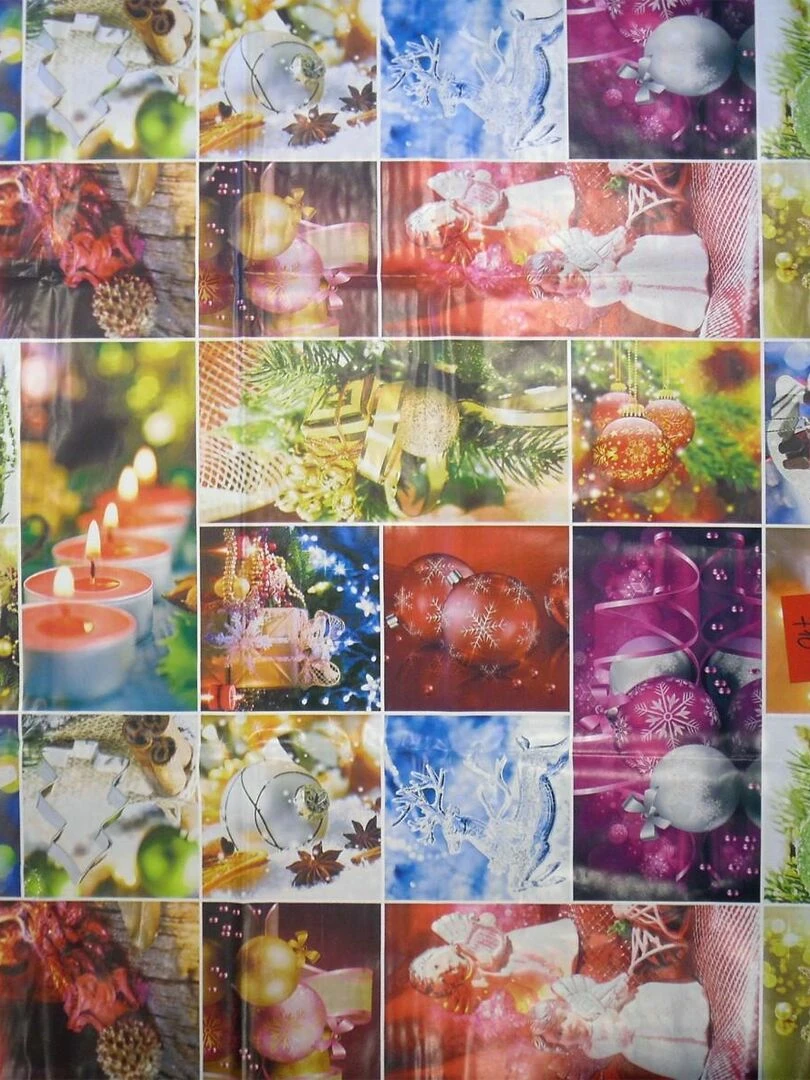 Nappe Toile cirée au mètre Modele Noel Chic Multicolore
