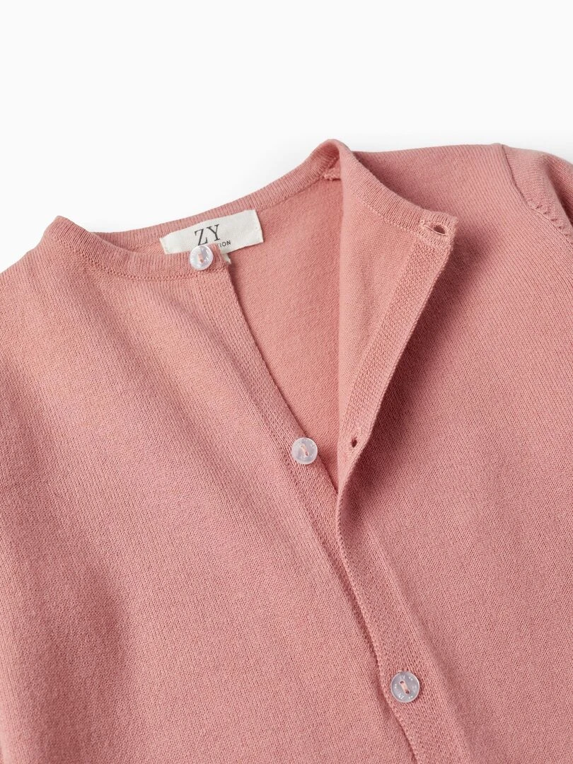 Gilet en Maille pour Fille   Rose clair