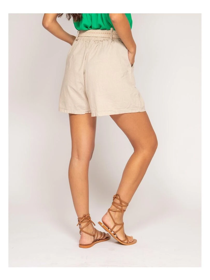 Short en lin XIGN Beige