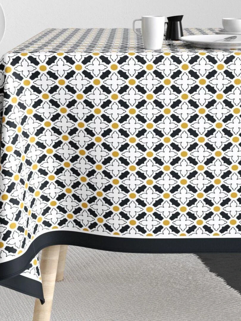 Nappe rectangulaire anti tache en Coton Porta Jaune