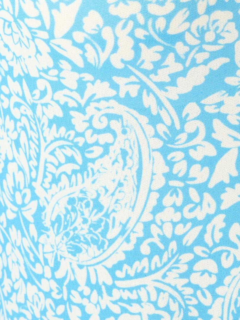 Robe longue maille crêpe à volants   Damart   Bleu