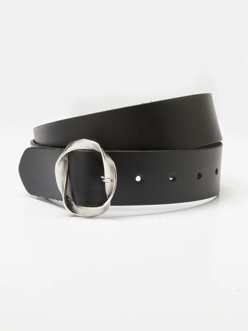 Ceinture cuir lisse Damart Noir
