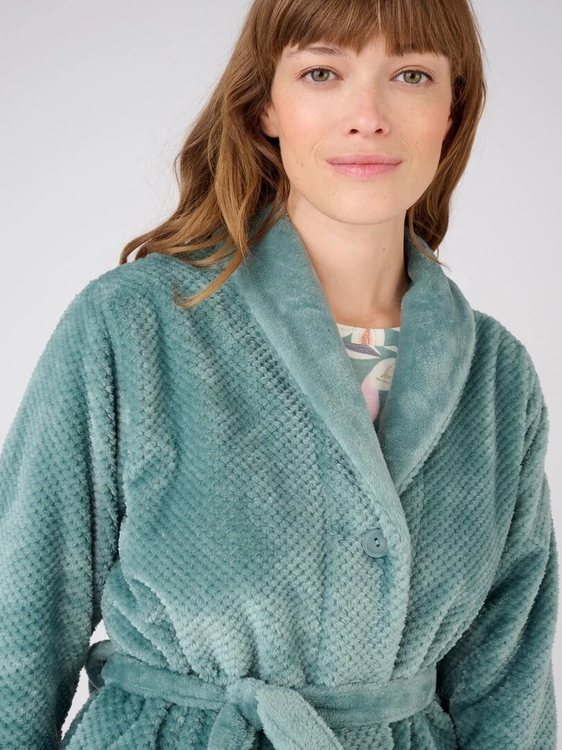 Robe de chambre maille moelleuse Thermolactyl Damart Vert anis