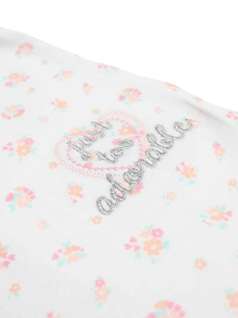 Lee Cooper   Combishort bébé fille imprimé logo en coton   Blanc