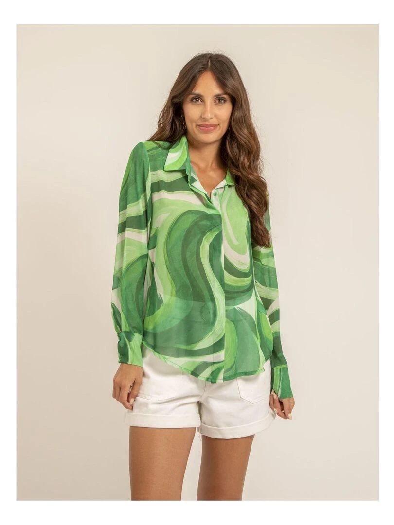 Chemise voile motifs ORFANE Vert