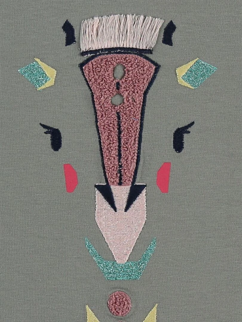 T shirt en coton girafe  kaki   Noukie's   Vert